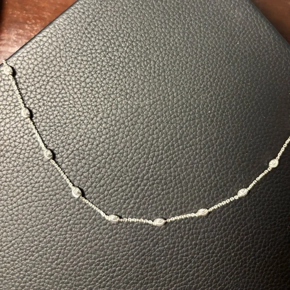 Sterling Silver: 3MM Station Necklace 20in L - Picture 3 of 5